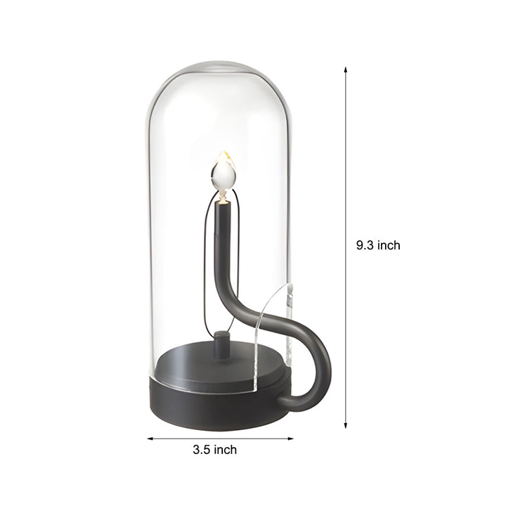Glass Dome HYMN Accent Table Lamp - LED Candle | Kalsten