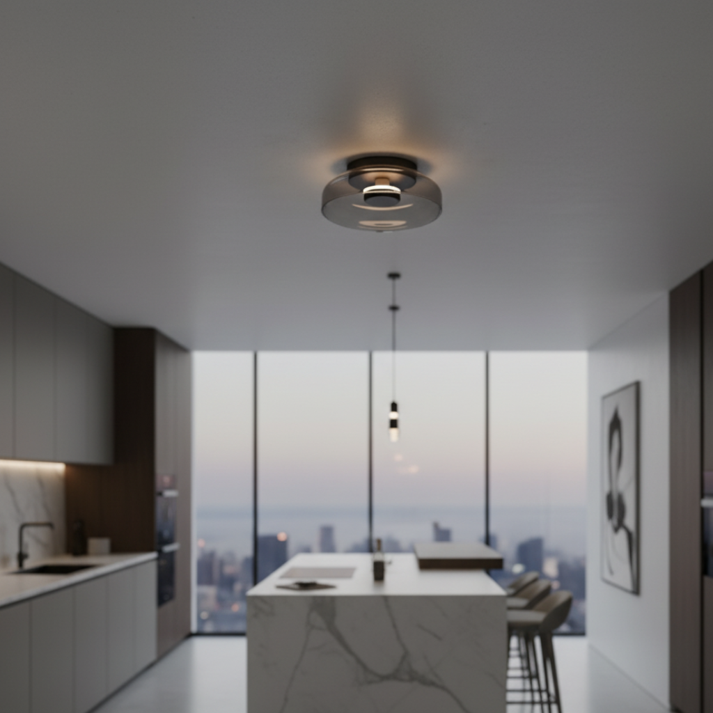 Halo Layered-Glow Glass Dish Sconce