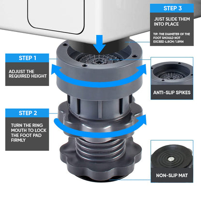 BowLift | 4 Piece Adjustable Height Washing Machine Support