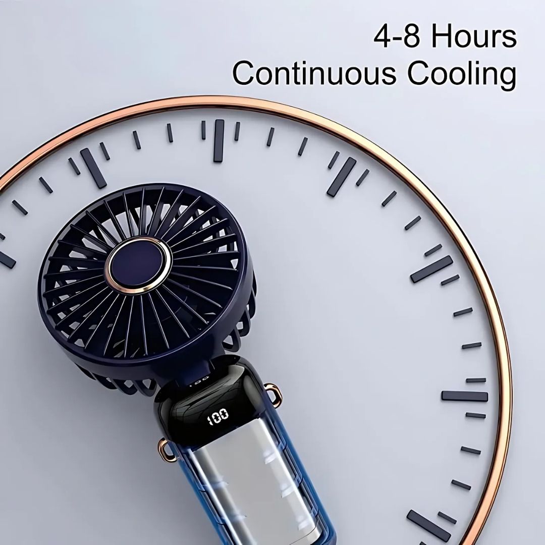 Rechargeable Handheld Mini Fan | 5-Speed, 90-Degree Adjustable & Quiet for Office, Home & Outdoor Use | Kalsten