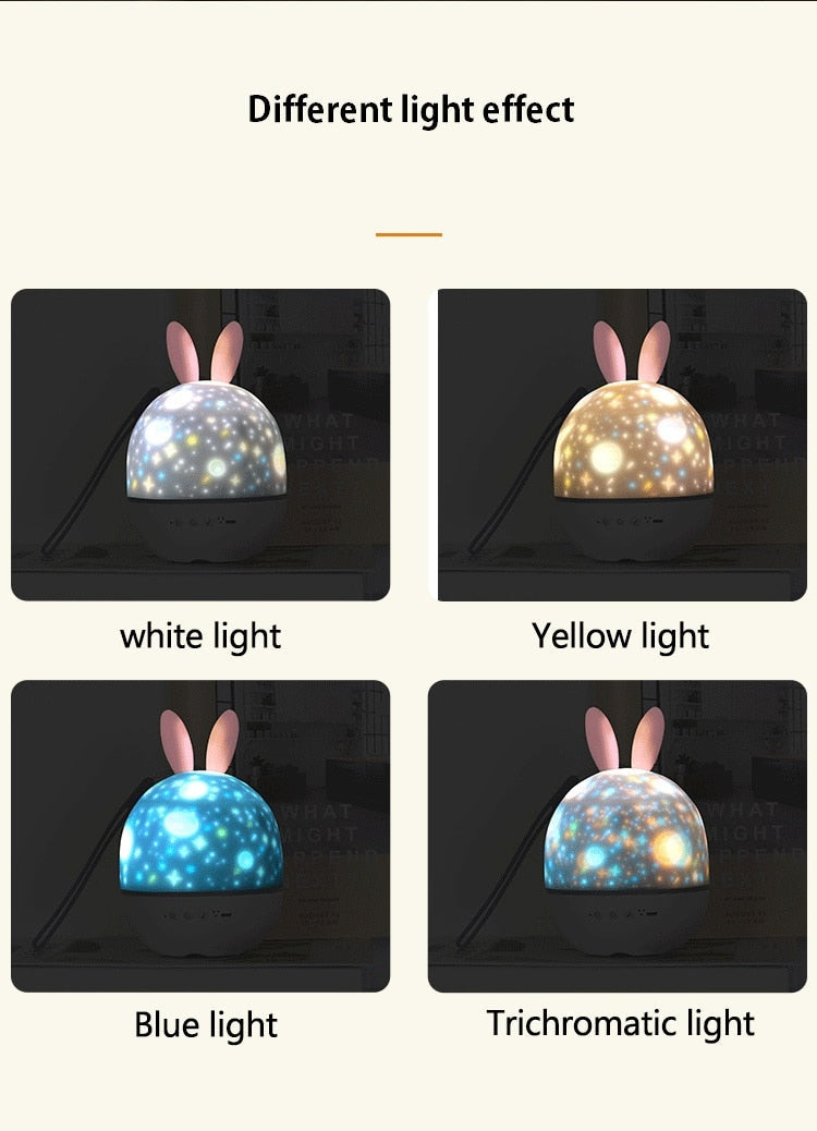 LED Universe Stars Bunny Projector Night Light | Kalsten