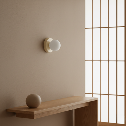 Round Frosted Glass Globe Ceiling Sconce