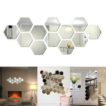 BowLift | Hexagonal Mirror Wall Sticker