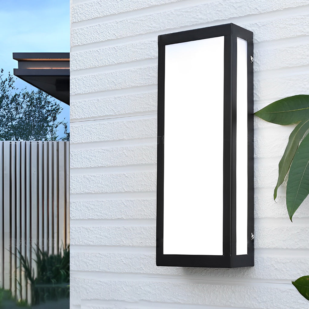 Rectangular LED Waterproof Black Modern Outdoor Exterior Light Wall Lamp | Kalsten