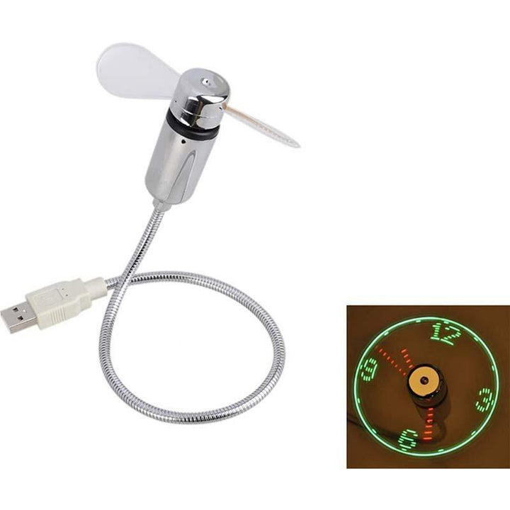 USB Fan with LED Clock Lighting | Kalsten