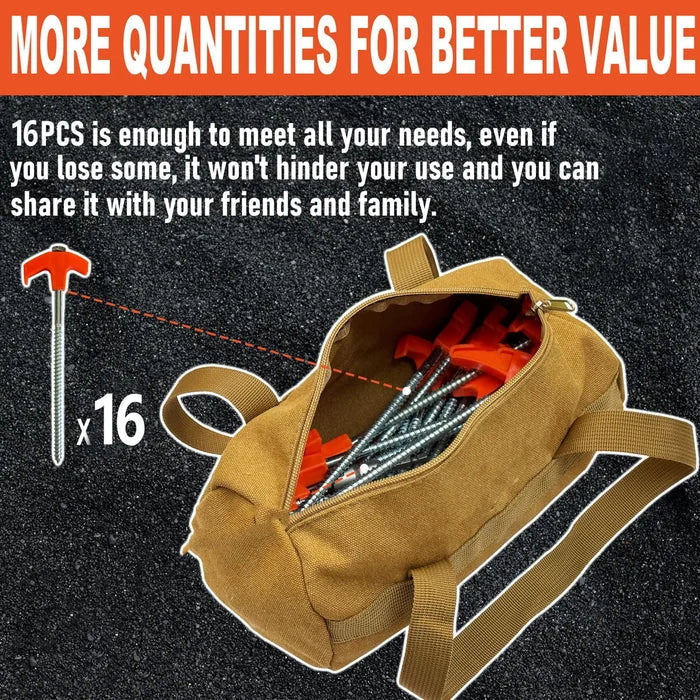 Kalsten | 8" Screw Tent Pegs - Screwable Ground Anchors