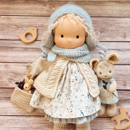 Brehn | Handcrafted Waldorf Doll | Natural Materials & Pollutant-Free | Educational Fabric Toy | Hypoallergenic & Organic Quality | 30cm Cuddly Doll