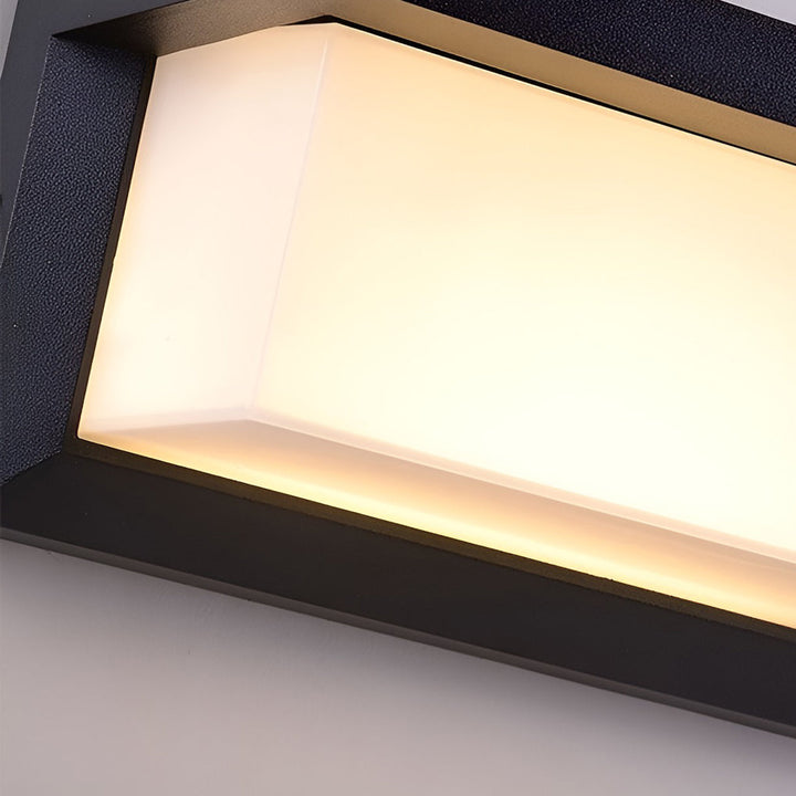 Rectangle Waterproof Light Control Induction Black Modern Solar Sconces | Kalsten