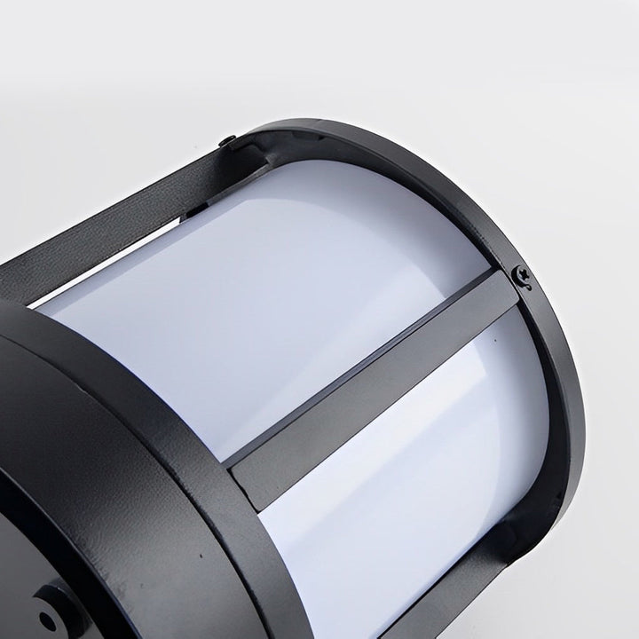 Cylindrical Aluminum LED Waterproof Black Outdoor Fence Post Lights | Kalsten