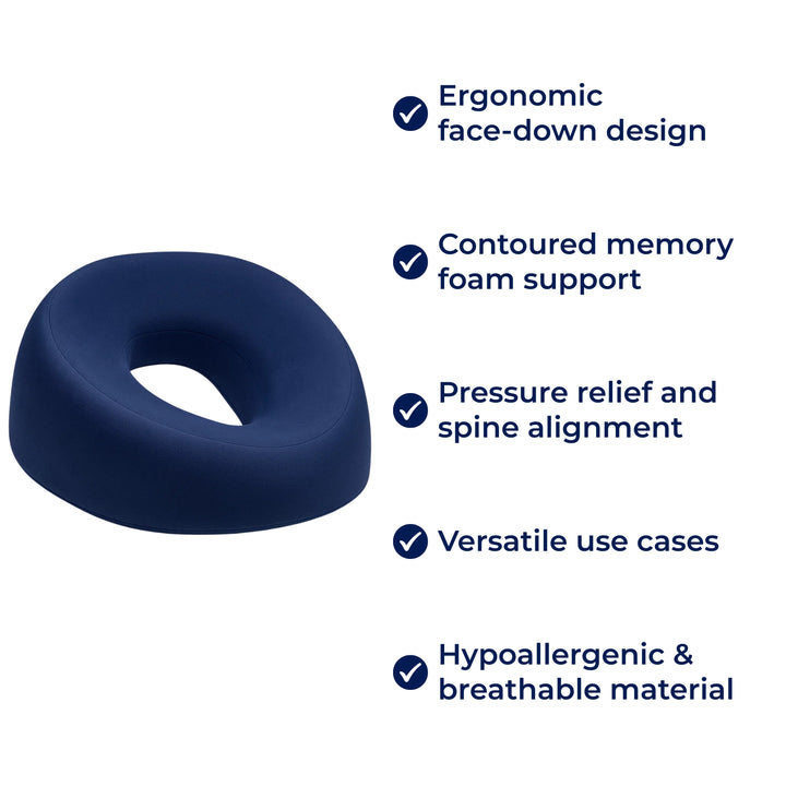 FaceEase | Face‑Down Pillow – Pressure Relief Support – Contoured Memory Foam – Ideal for Massage Beauty & Stomach Sleeping Kalsten
