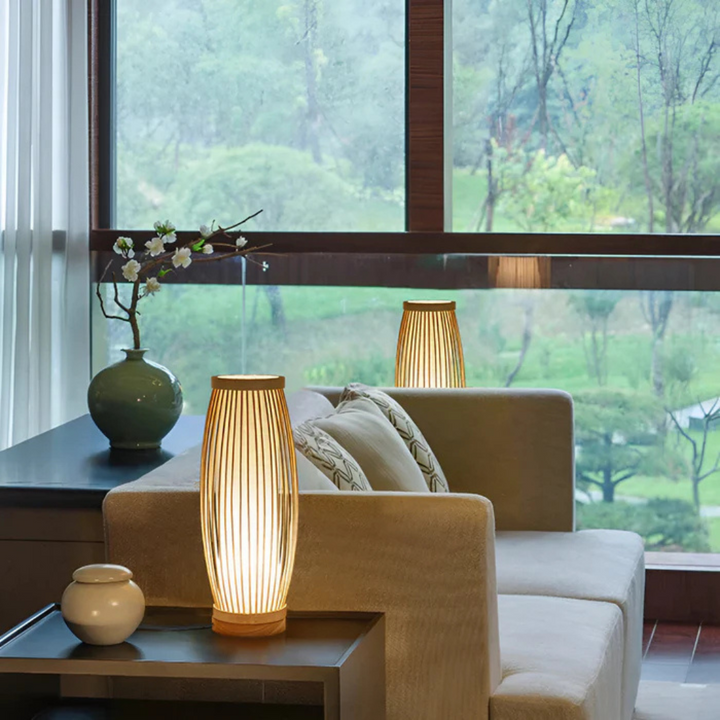 Japanese LED Table Lamp made of Bamboo | Kalsten