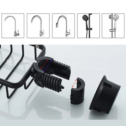 Skanto | Shower Caddy for Shampoo and Soap – Stainless Aluminum – Silver or Black – No Drilling