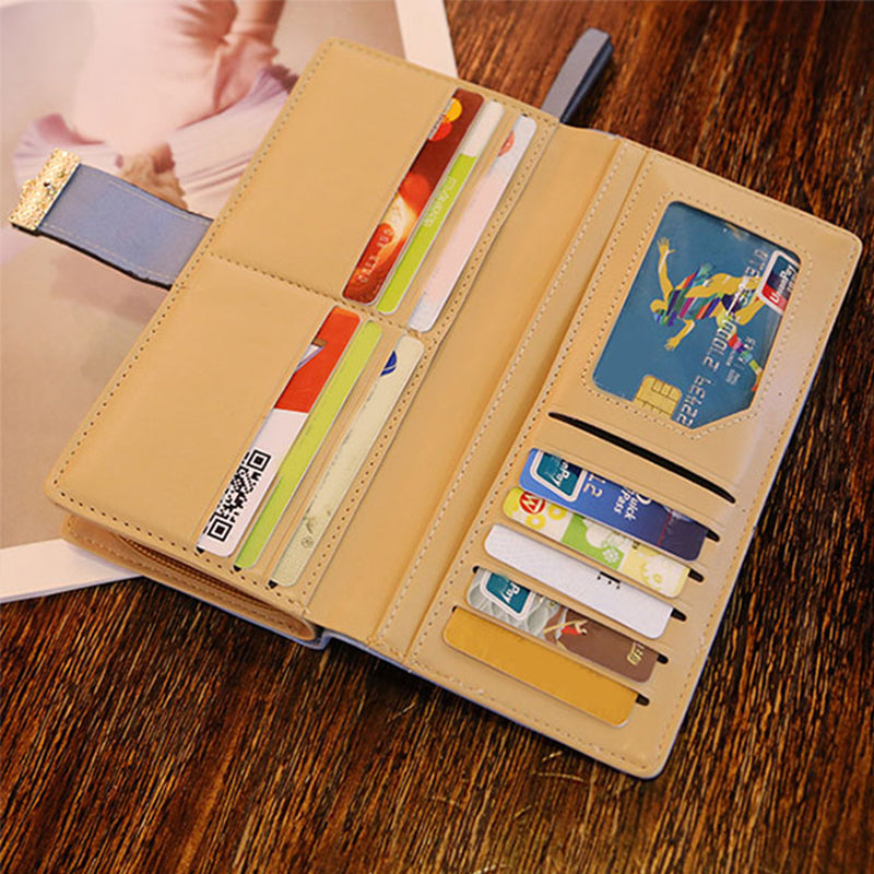 Ladies long wallet with leaf pattern | Kalsten