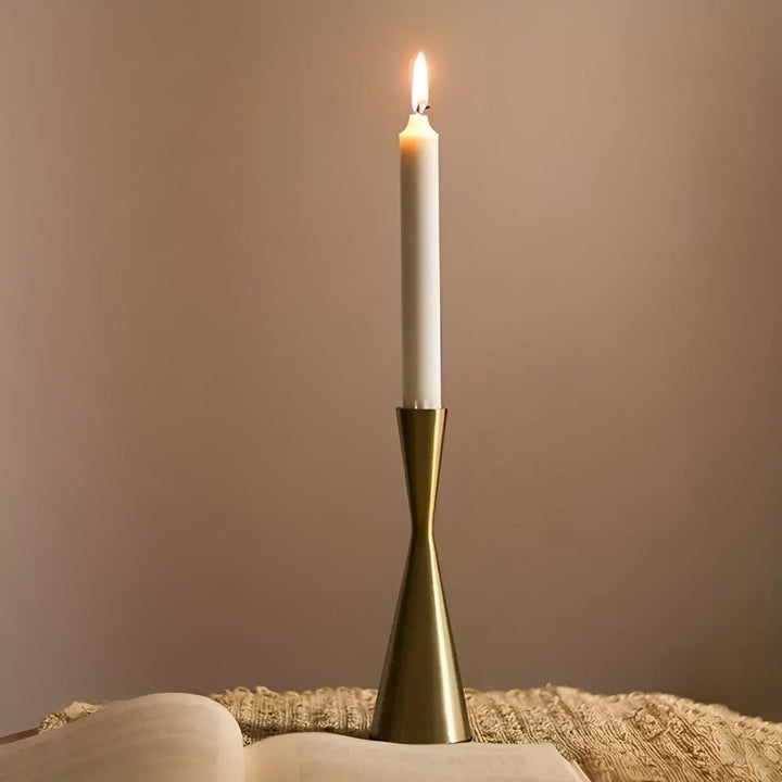 Kalsten | Sleek Nordic Brass Waist Candlestick| 3pcs Set