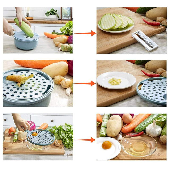 9 Pieces-Multifunctional Vegetable Slicer | Kalsten