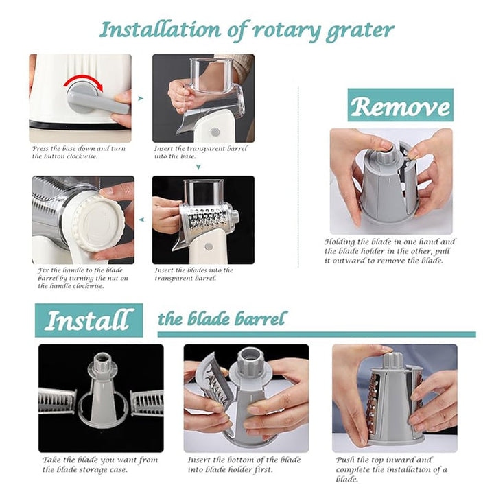 5-in-1 Rotating Cheese Slicer and Grater | Kalsten