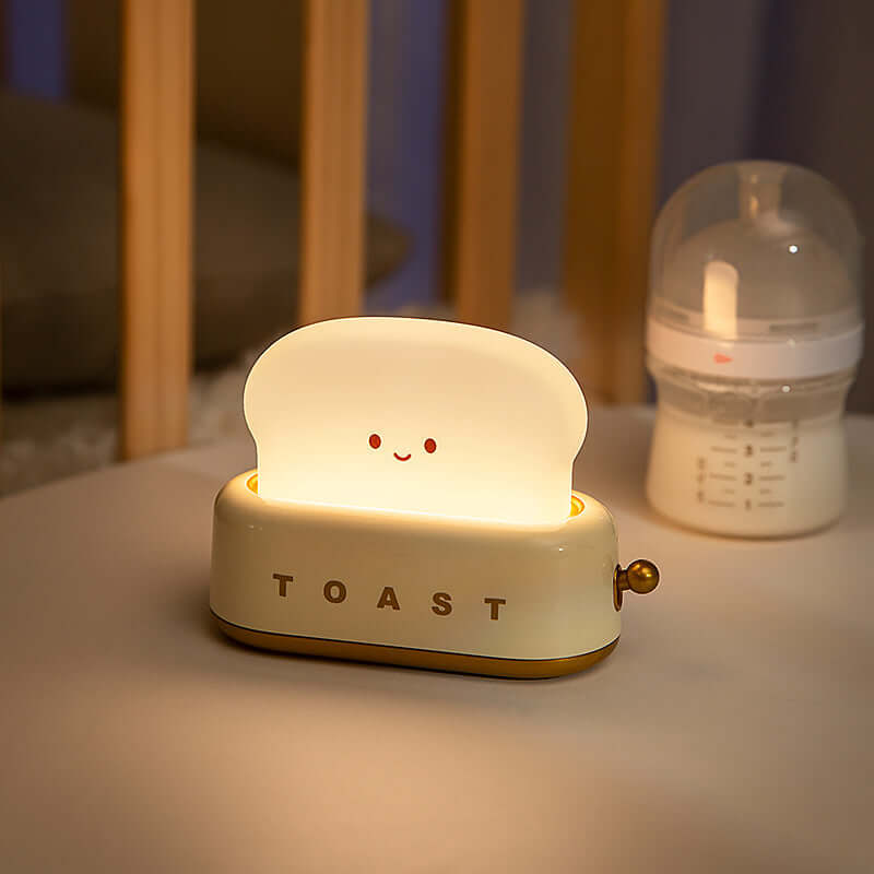 Creative LED Bread Maker Night Light USB Charging Dimming Toast Lamp Bedroom Children Timing Sleeping Lamps Funny Light | Kalsten