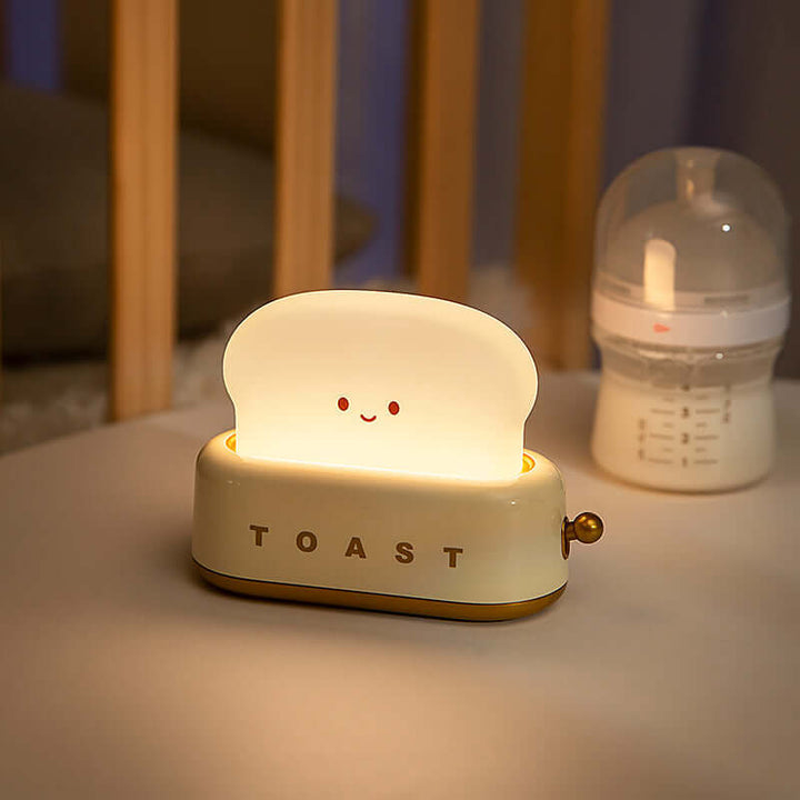 Creative LED Bread Maker Night Light USB Charging Dimming Toast Lamp Bedroom Children Timing Sleeping Lamps Funny Light | Kalsten