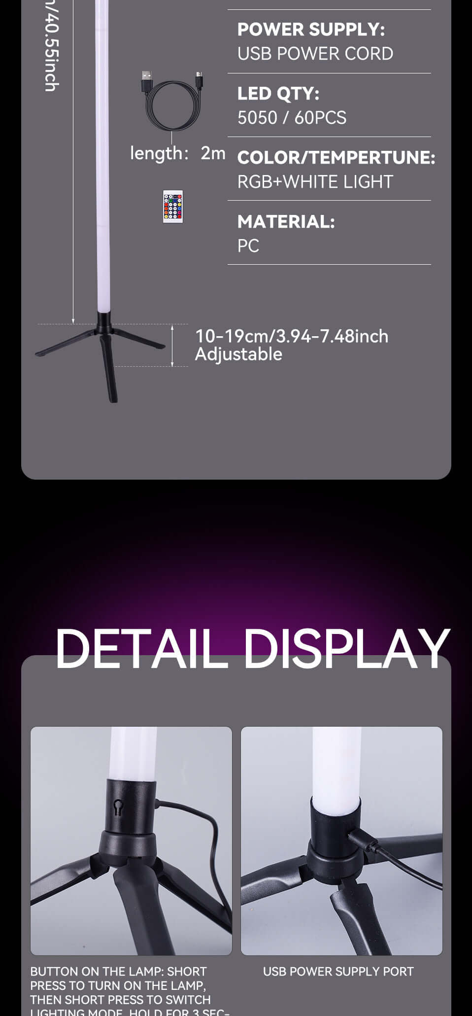 LED Corner Ambience Light Split Floor Bedroom Decoration RGB Remote Control Floor Lamp | Kalsten
