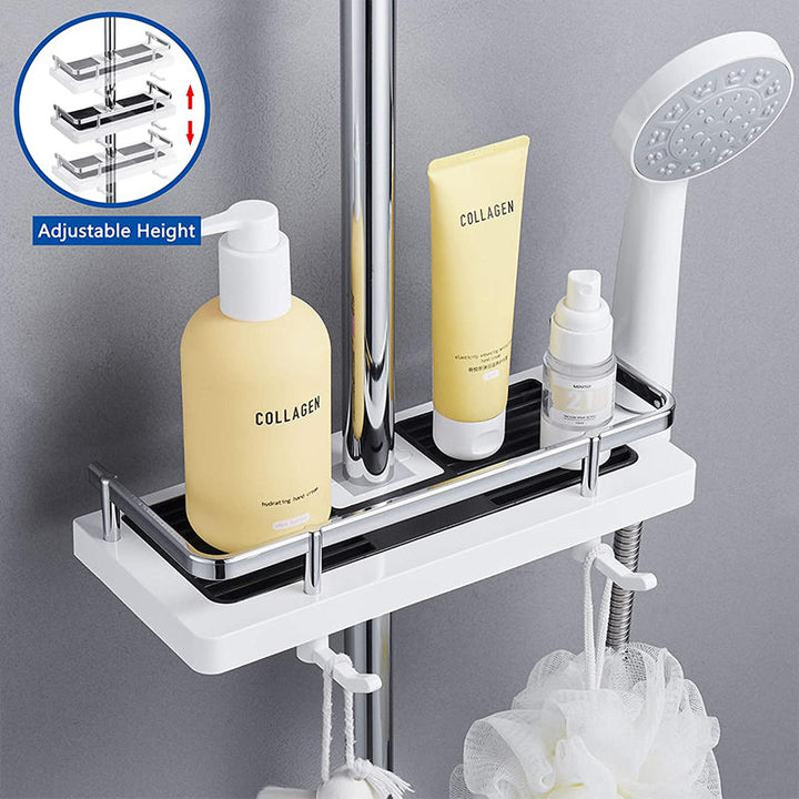 Bathroom Shelf Caddy for Shower Rail, No Drilling Pole Shower Storage Rack Holder | Kalsten