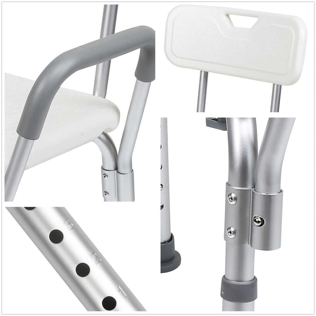 Shower stool height adjustable bath stool with backrest | Kalsten