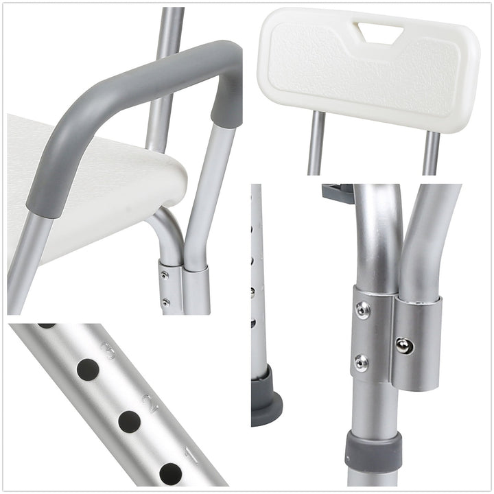 Shower stool height adjustable bath stool with backrest | Kalsten