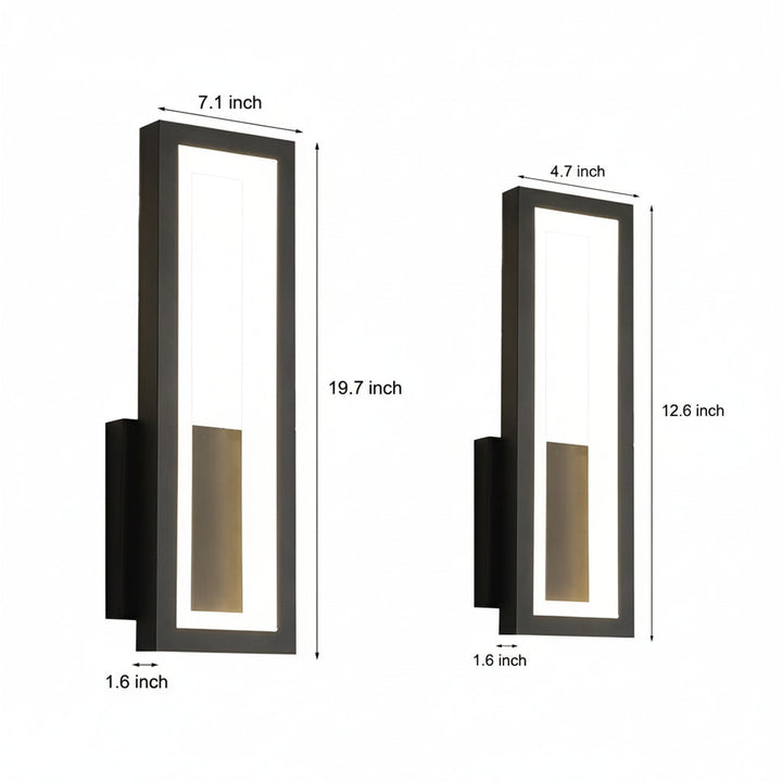 Modern Linear LED Wall Sconce – Minimalist Iron & Acrylic Rectangular Wall Light | Kalsten