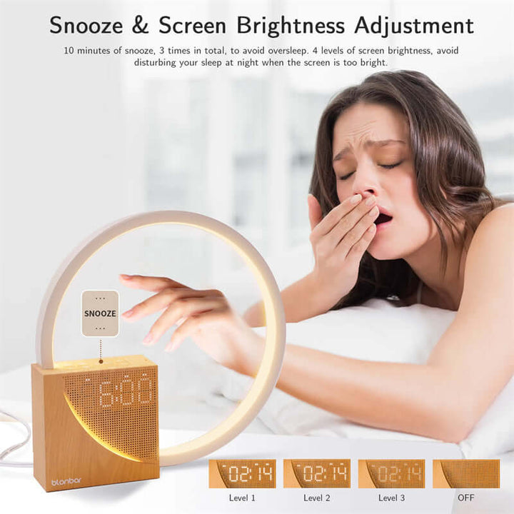 Bedside Lamp Touch Table Lamp With Natural Sounds, Desk Lamp With Alarm Clock, Touch Control 3 Levels Brightness Home Decor | Kalsten