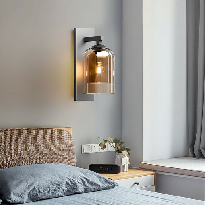 LED Wall Sconce Light – Modern Nordic Double-Layer Glass Iron (33x15cm / 13.0x6.0in) | Kalsten