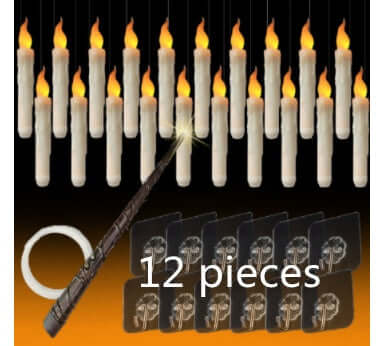 20 LED Floating Taper Candles With Candle Sticks and Magic Wand Remote Control for Home and Event Decoration | Kalsten