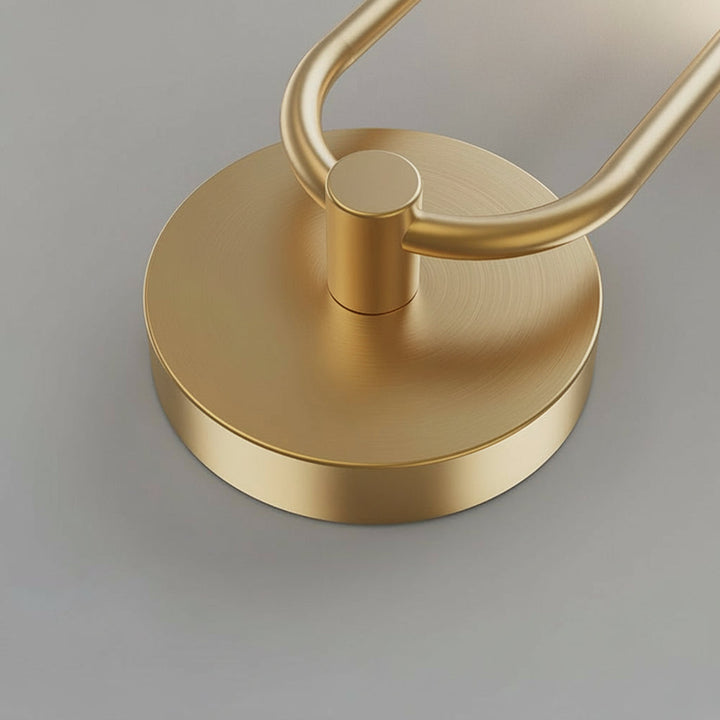 LED Wall Sconce Light – Modern 2-Light Gold Acrylic Ring Frosted Globe (45x23cm / 17.7x9.1in) | Kalsten