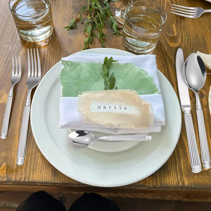 Kalsten | Gold Roman Column Style Cutlery Set - Stainless Steel Flatware Set