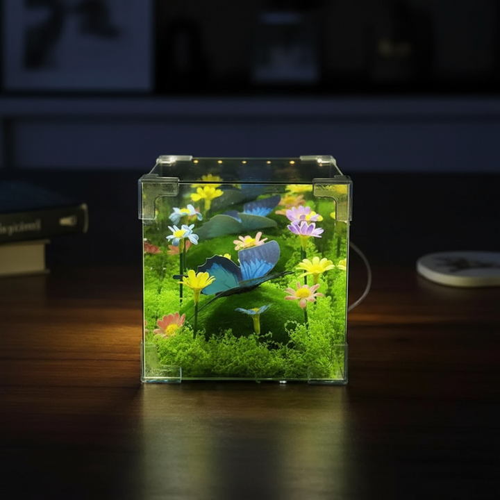 LED Butterfly Garden Cube Night Light Decor | Kalsten
