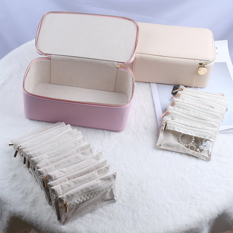 Jewelry box with 12 zipper compartments | Kalsten