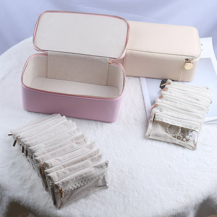 Jewelry box with 12 zipper compartments | Kalsten
