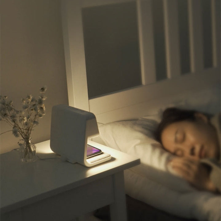 3-in-1 Bedside Lamp with Wireless Charger – LCD Alarm Clock & Touch Dimmable LED Table Lamp | Kalsten