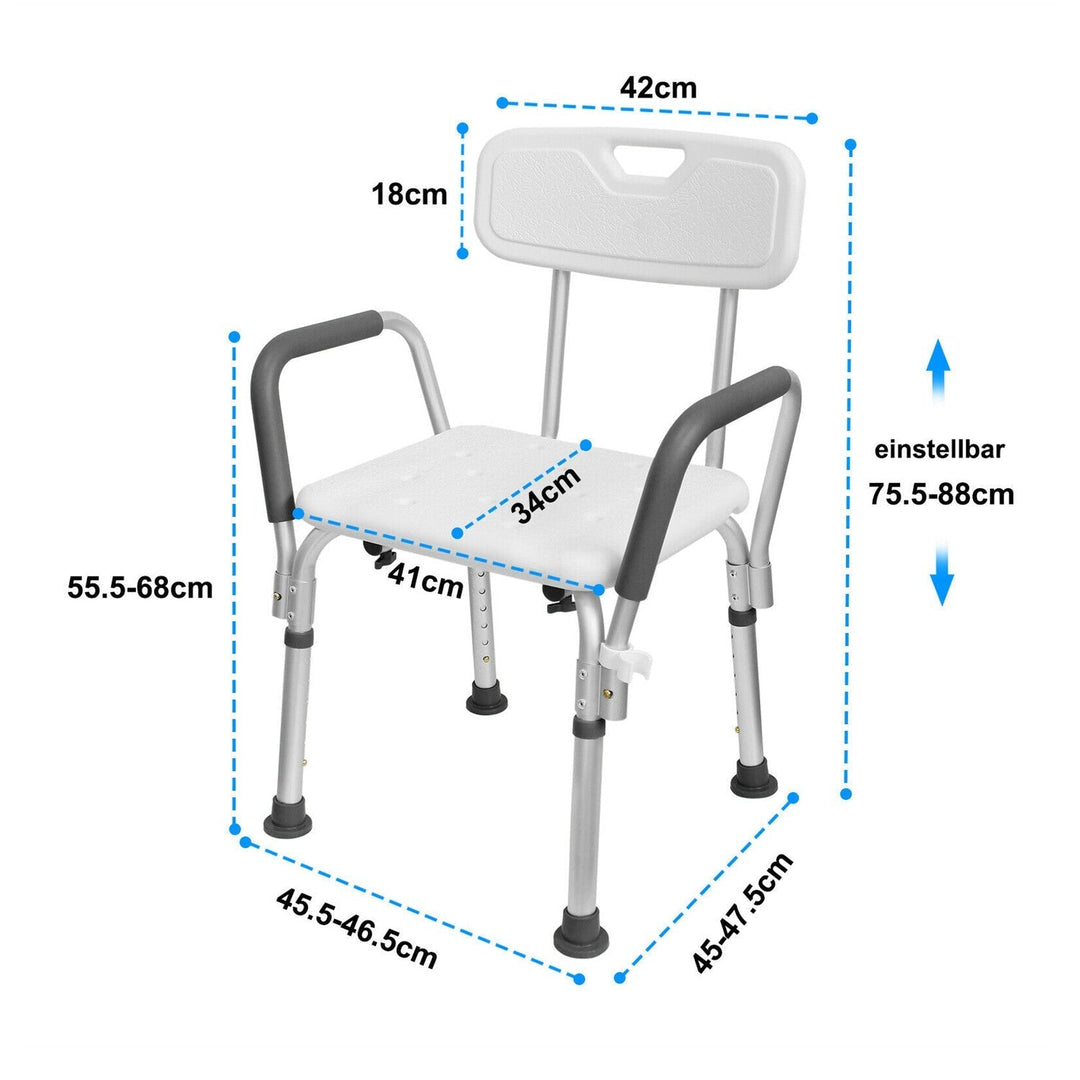 Shower stool height adjustable bath stool with backrest | Kalsten