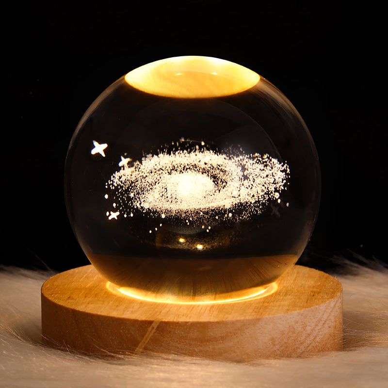LED Night Light Galaxy Crystal Ball Table Lamp 3D Planet Moon Lamp Bedroom Home Decor For Kids Party Children's Birthday Gifts | Kalsten
