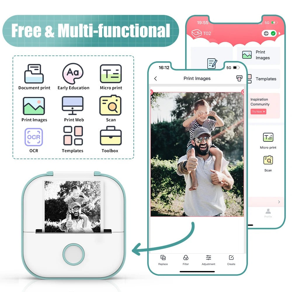 PocketPrint Mini – Portable Thermal Photo Printer Without Ink | Kalsten