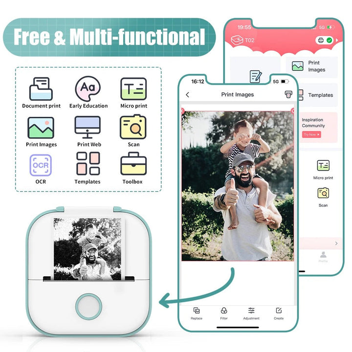 PocketPrint Mini – Portable Thermal Photo Printer Without Ink | Kalsten