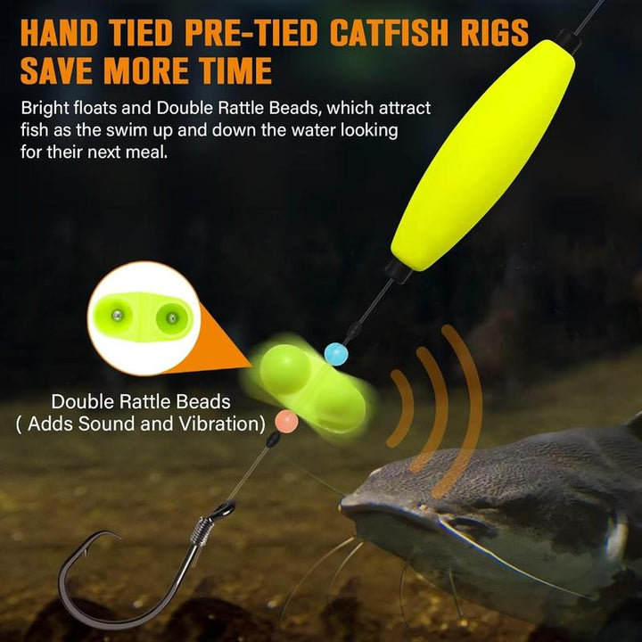 Kalsten | Pre-Rigged Catfish Float Rigs with Rattle Beads