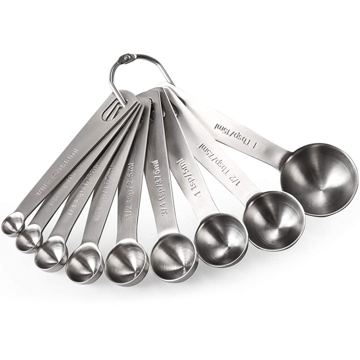 Kalsten | 9-piece set: stainless steel measuring spoons for dry and liquid ingredients