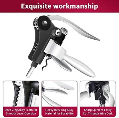 Skanto | 9-Piece Set: Corkscrew Set with Corkscrew, Foil Cutter, Thermometer, Stopper and More