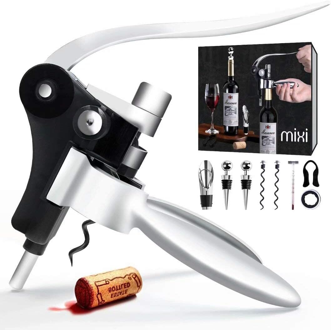 Skanto | 9-Piece Set: Corkscrew Set with Corkscrew, Foil Cutter, Thermometer, Stopper and More
