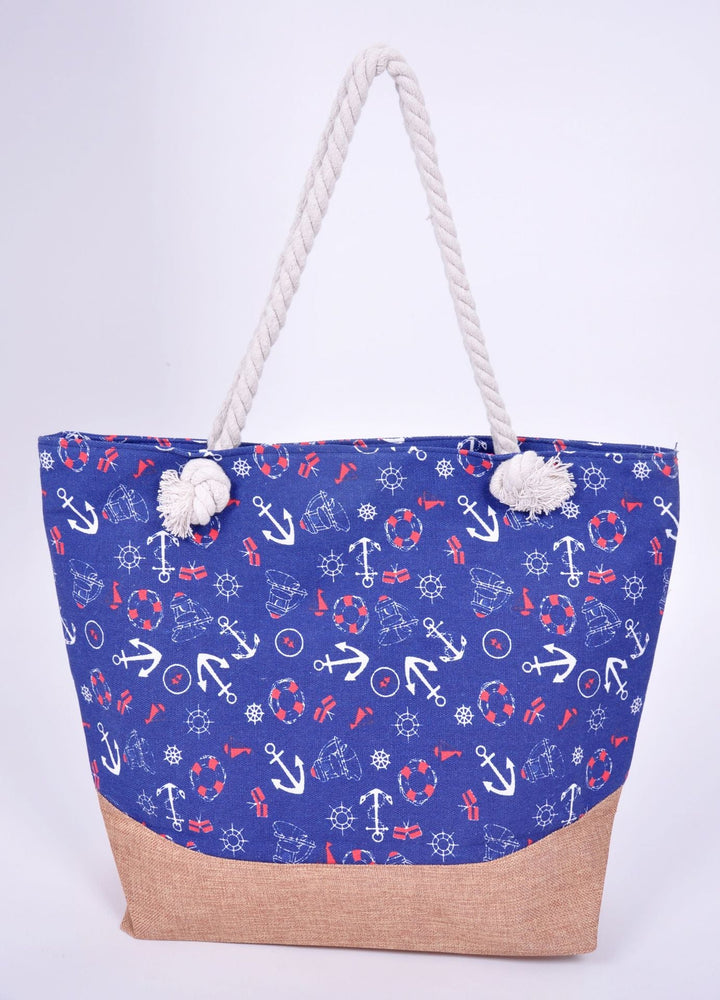 Spacious beach bag with maritime anchor design Kalsten
