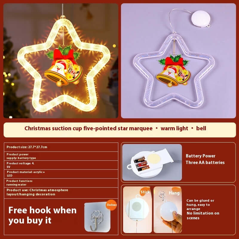 Christmas Pendant Decoration Christmas Atmosphere Led Lights Led Christmas Star Light Decoration For Window Door For Holiday | Kalsten
