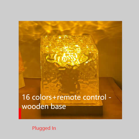 LED Water Ripple Ambient Night Light USB Rotating Projection Crystal Table Lamp RGB Dimmable Home Decoration 16 Color Gifts | Kalsten