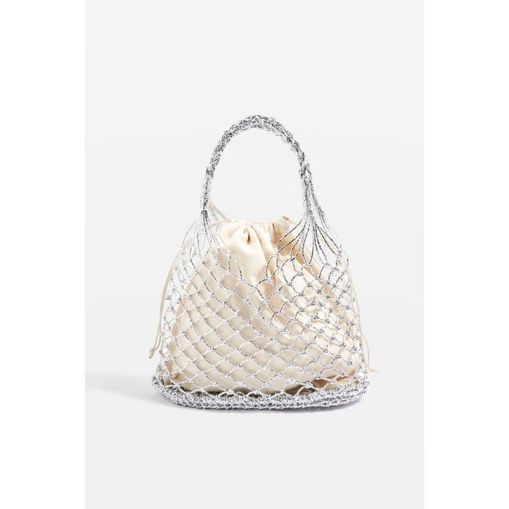 Hand-knotted mesh tote bag with luxurious lining Kalsten