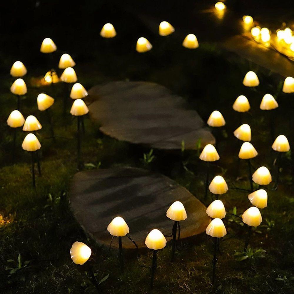 Outdoor Mini Mushroom RGB Solar 16.40 ft String Lights | Kalsten