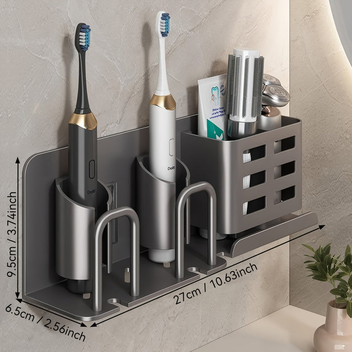 Kalsten | BristleHub Wall-Mounted Electric Toothbrush Holder – Aluminium Bathroom Organiser with Drainage Holes